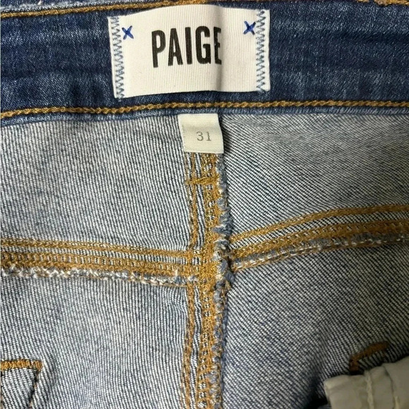 Paige Women’s Jeans Size 31 Blue Denim Stretch High Rise Hoxton Crop - Picture 7 of 8